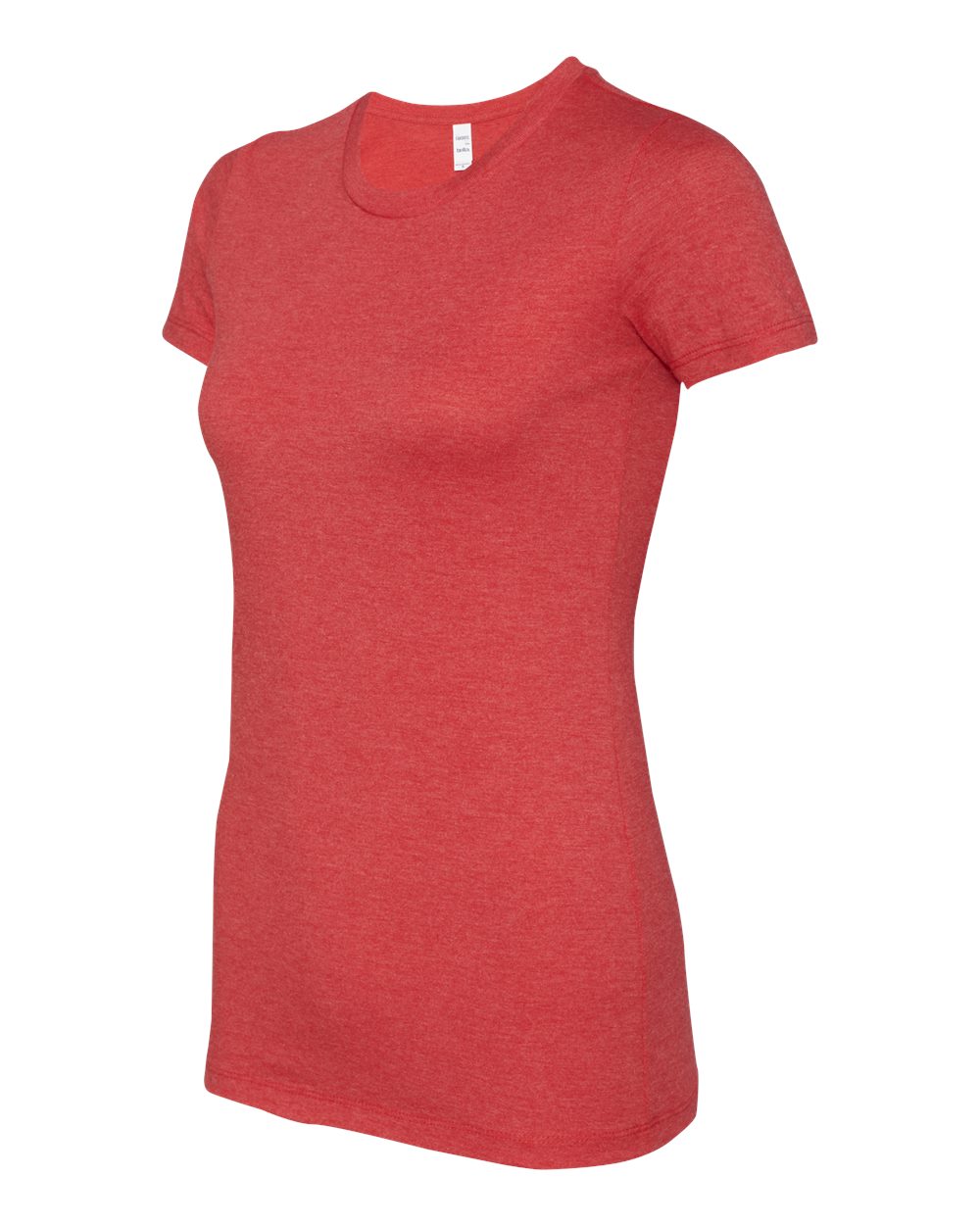 Women's Slim Fit Tee - Side - B50306713 - Heather Red