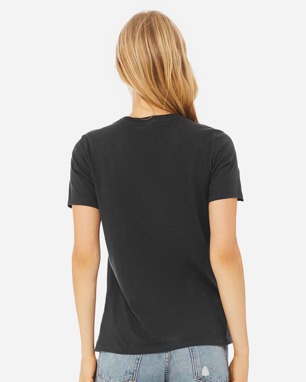 Women’s Relaxed Jersey Tee - OnModelBack - B86906083 - Dark Grey