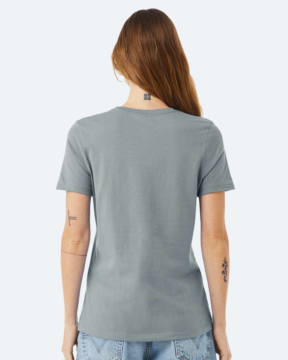Women’s Relaxed Jersey Tee - OnModelBack - B86906153 - Blue Storm