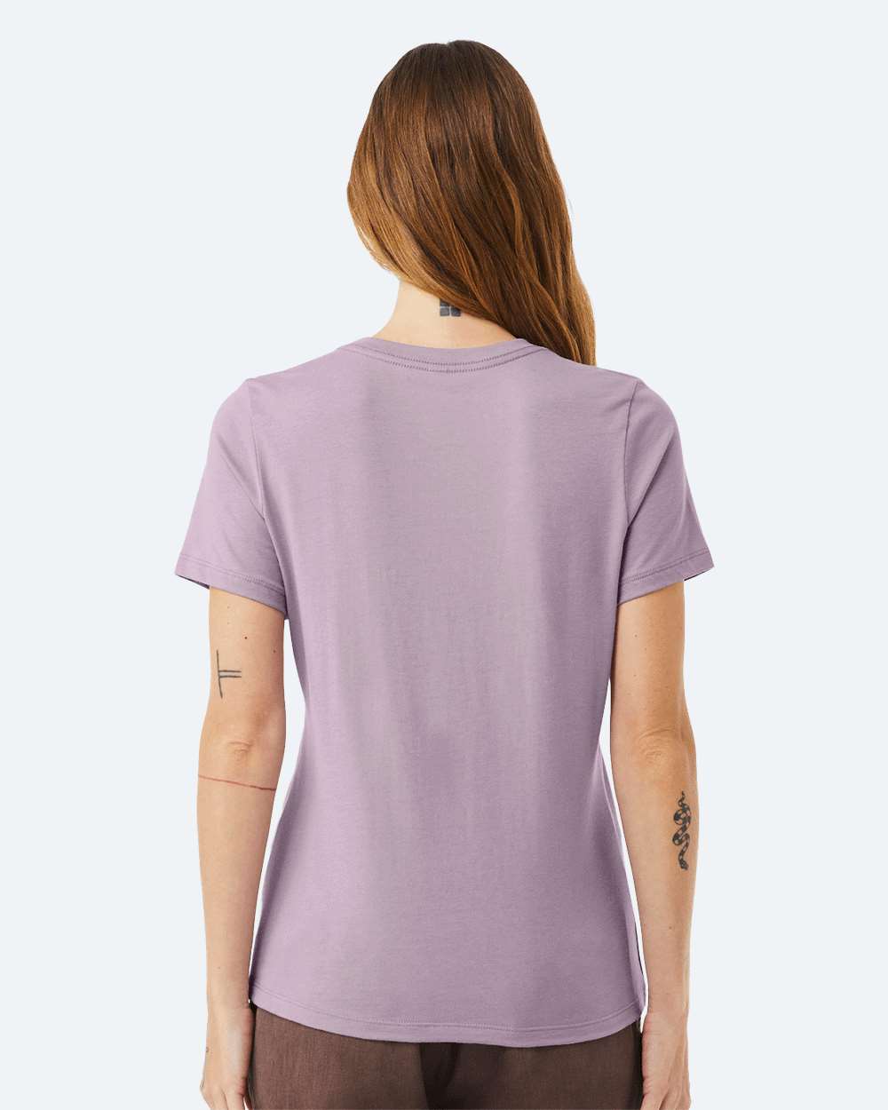 Women’s Relaxed Jersey Tee - OnModelBack - B86906163 - Light Violet