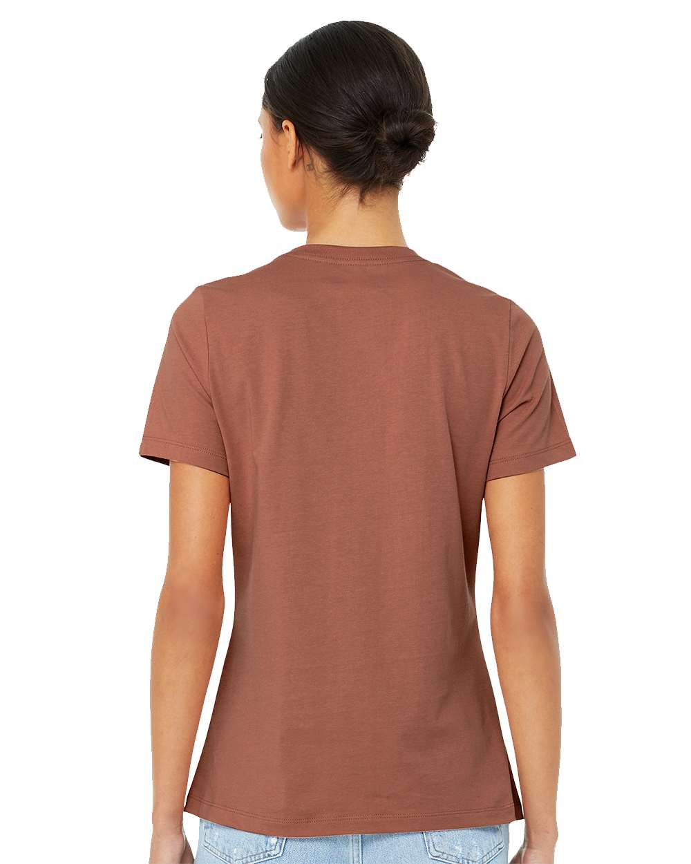 Women’s Relaxed Jersey Tee - OnModelBack - B86906183 - Terracotta
