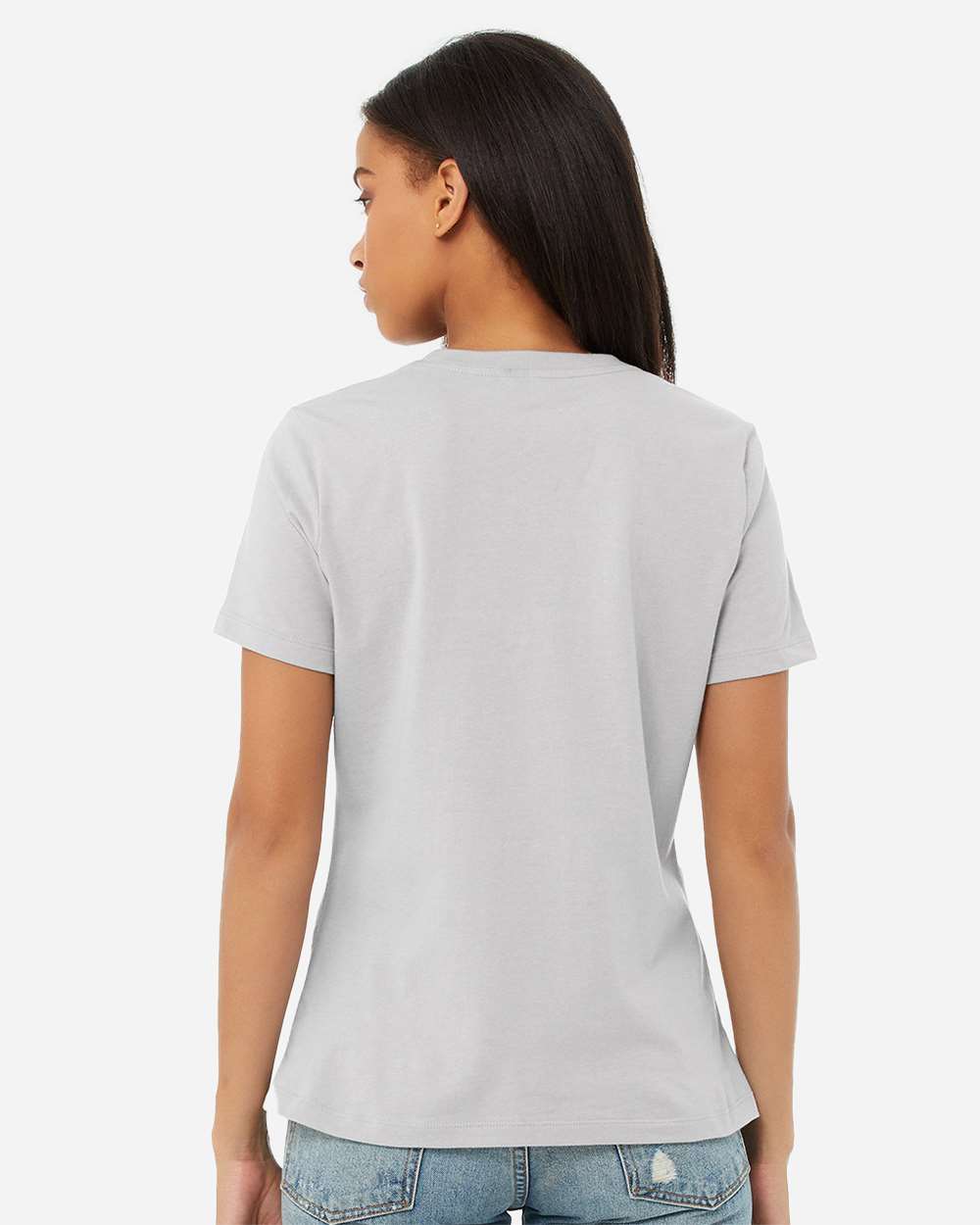 Women’s Relaxed Jersey Tee - OnModelBack - B86906203 - Solid Athletic Grey