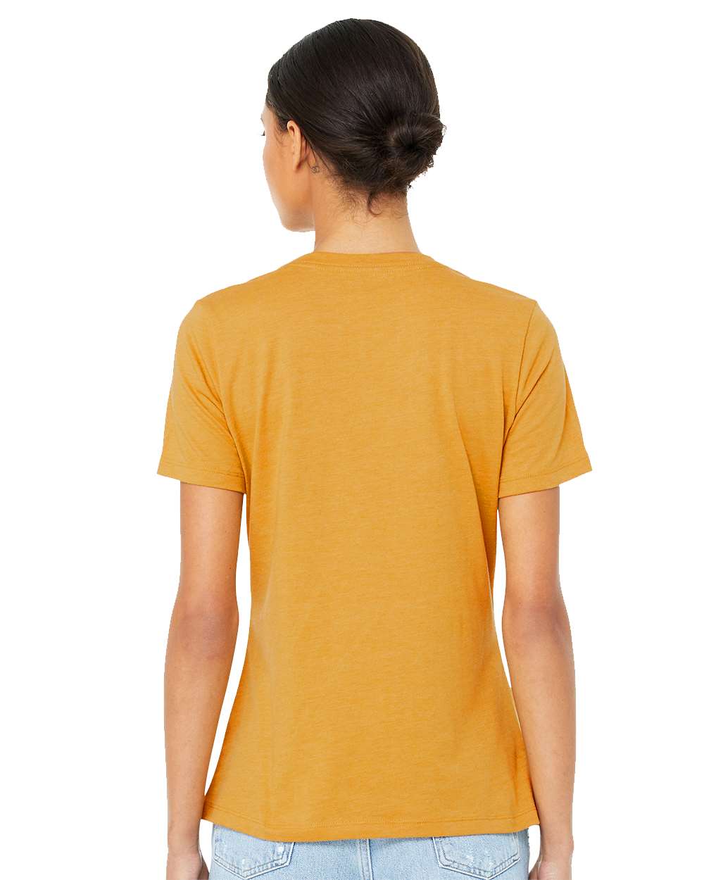 Women’s Relaxed Jersey Tee - OnModelBack - B86906293 - Mustard