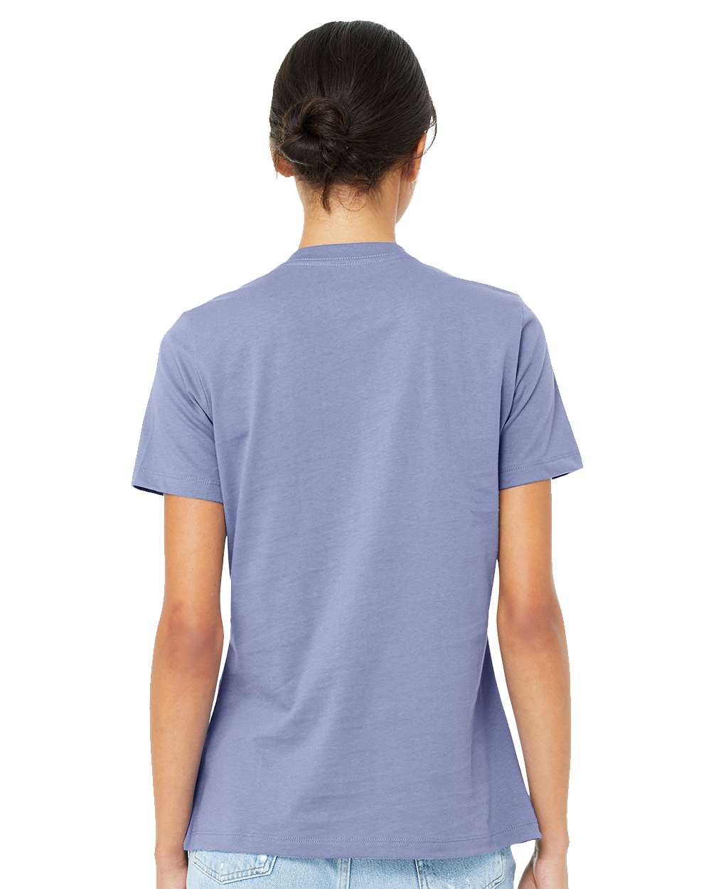 Women’s Relaxed Jersey Tee - OnModelBack - B86906363 - Lavender Blue