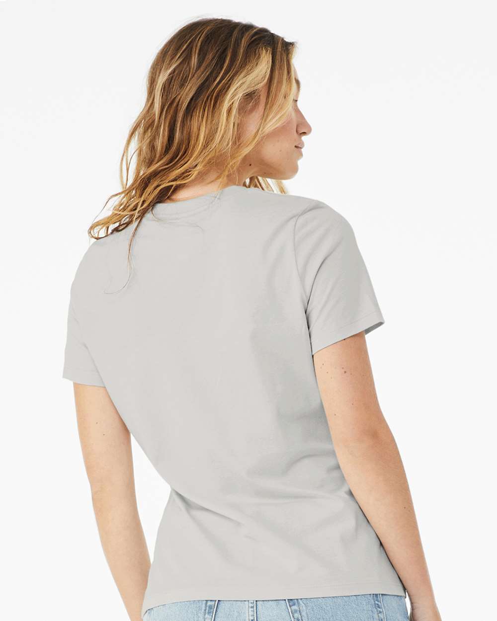 Women’s Relaxed Jersey Tee - OnModelBack - B86906403 - Silver