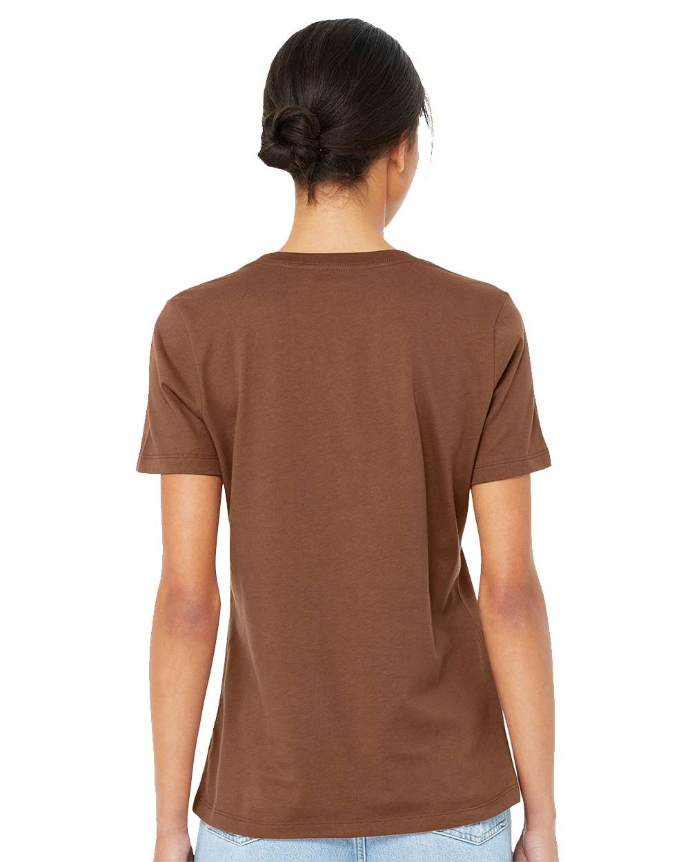 Women’s Relaxed Jersey Tee - OnModelBack - B86906483 - Chestnut