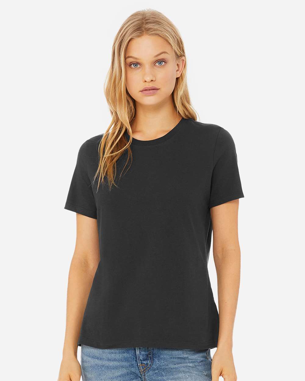 Women’s Relaxed Jersey Tee - OnModelFront - B86906083 - Dark Grey