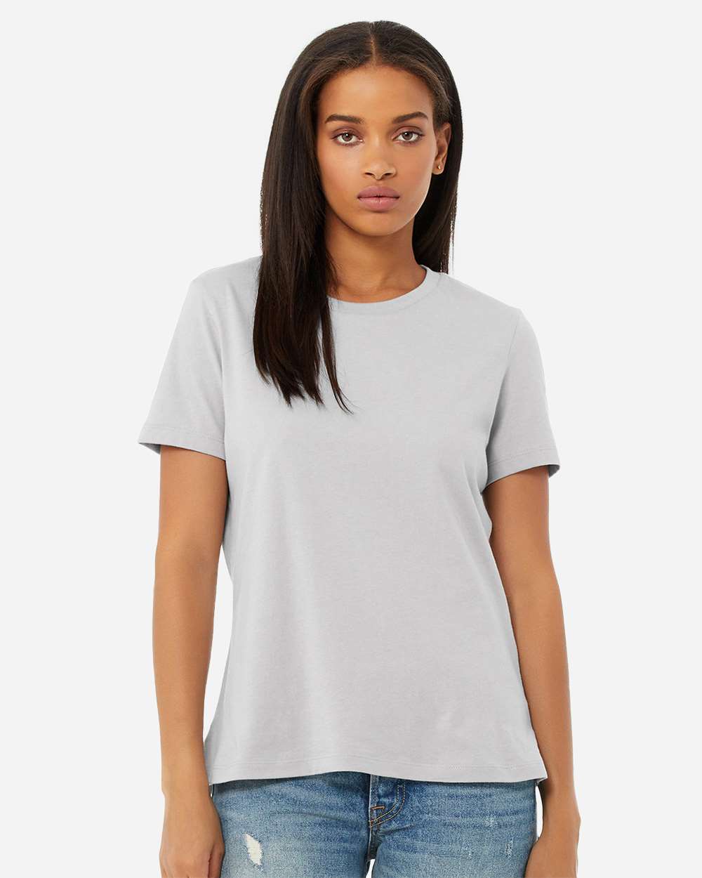 Women’s Relaxed Jersey Tee - OnModelFront - B86906203 - Solid Athletic Grey