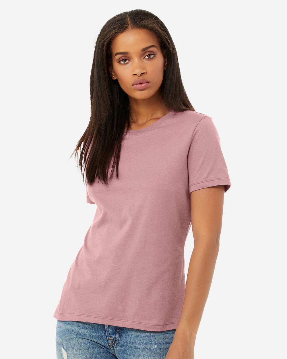 Women’s Relaxed Jersey Tee - OnModelFront - B86906213 - Orchid