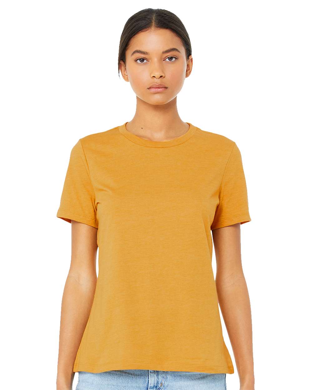 Women’s Relaxed Jersey Tee - OnModelFront - B86906293 - Mustard