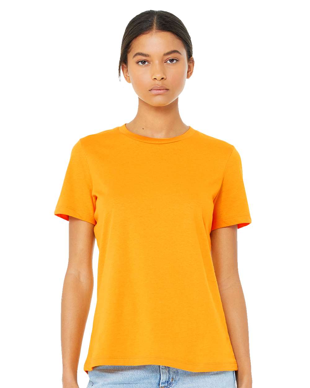 Women’s Relaxed Jersey Tee - OnModelFront - B86906323 - Gold