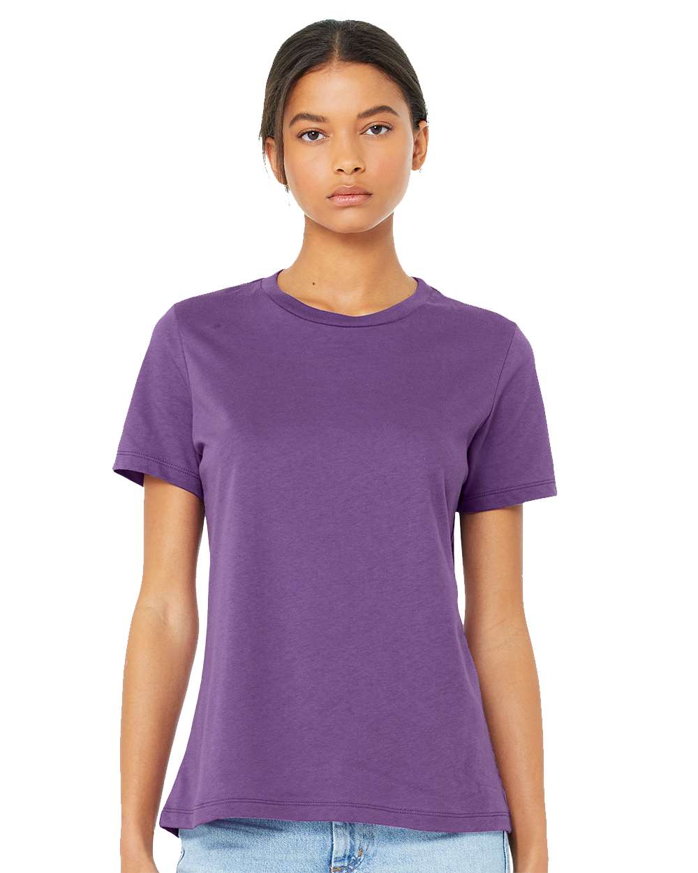 Women’s Relaxed Jersey Tee - OnModelFront - B86906423 - Royal Purple