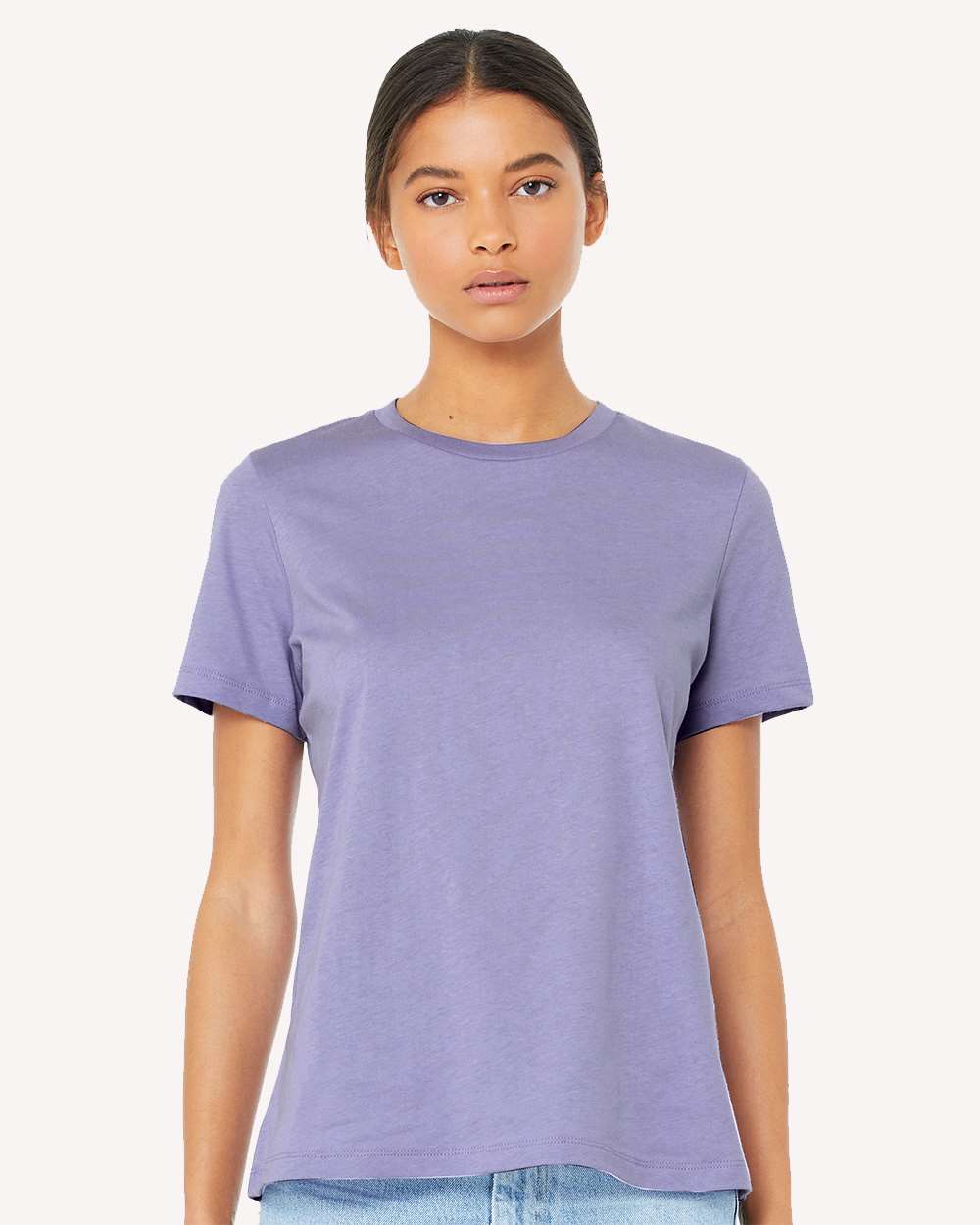 Women’s Relaxed Jersey Tee - OnModelFront - B86906773 - Dark Lavender