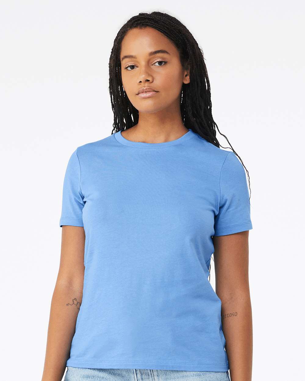Women’s Relaxed Jersey Tee - OnModelFront - B86906853 - Carolina Blue
