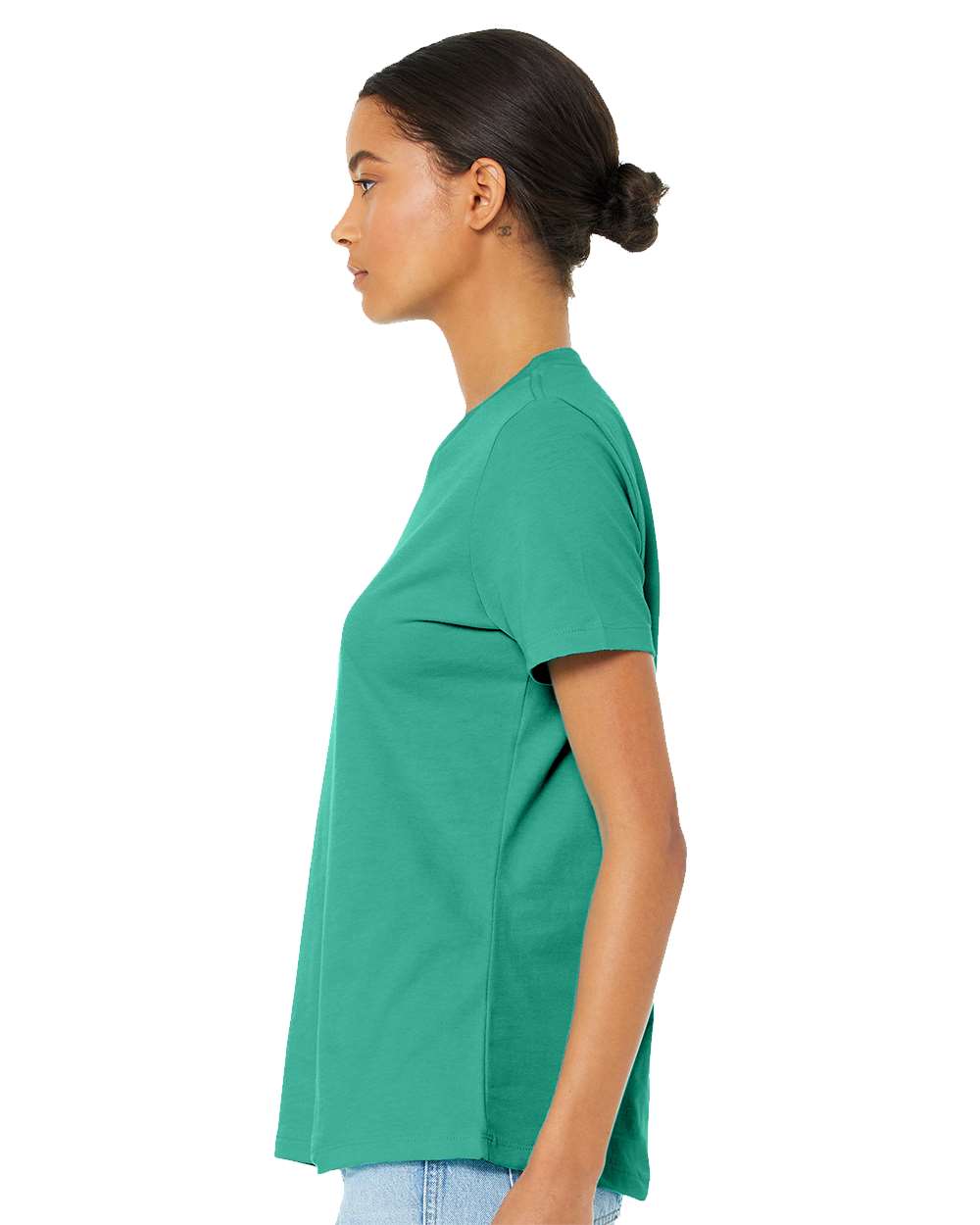 Women’s Relaxed Jersey Tee - OnModelSide - B86906023 - Teal