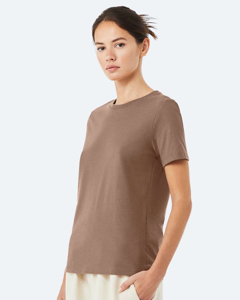 Women’s Relaxed Jersey Tee - OnModelSide - B86906193 - Vintage Brown