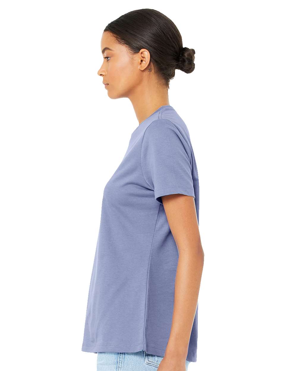 Women’s Relaxed Jersey Tee - OnModelSide - B86906363 - Lavender Blue