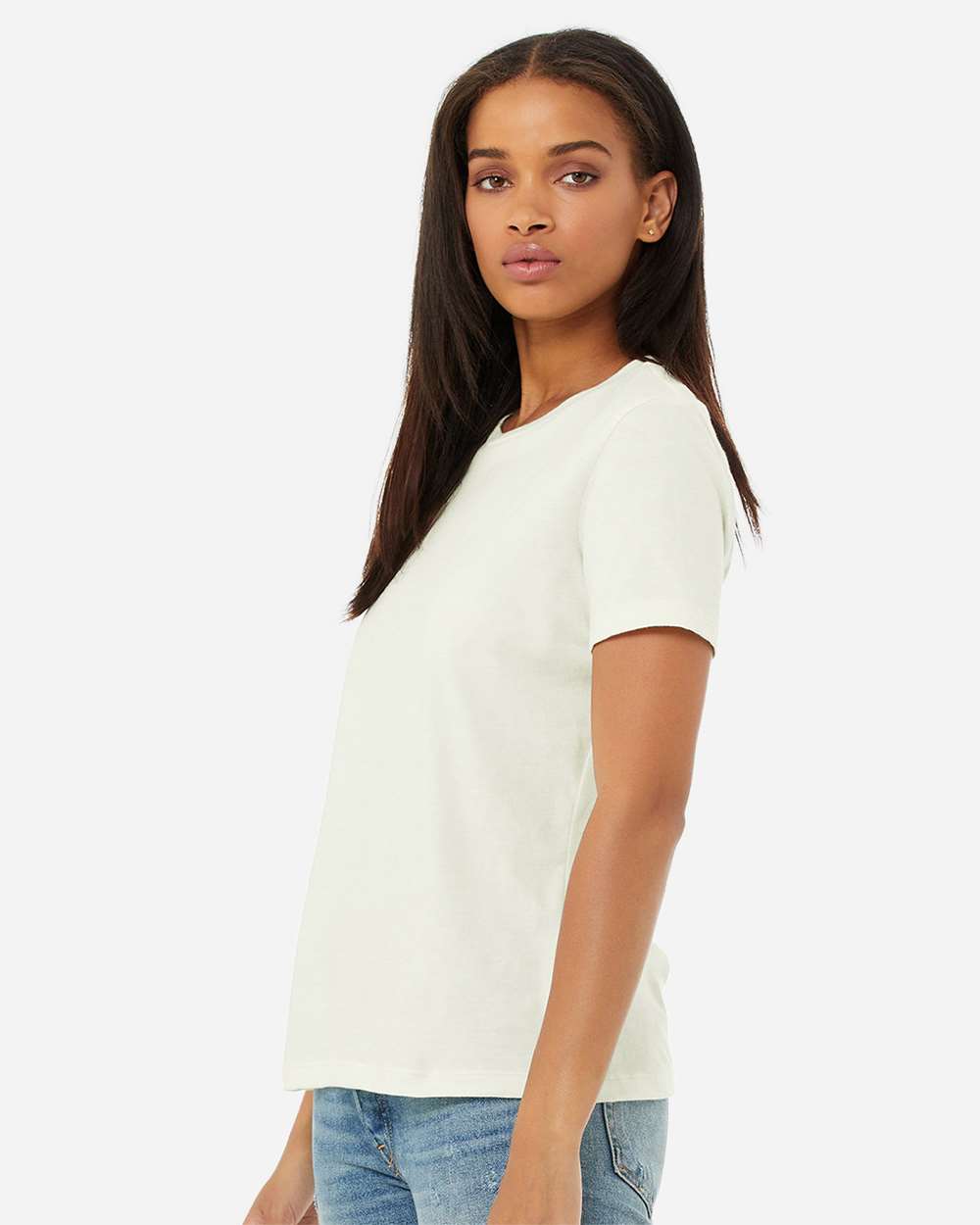 Women’s Relaxed Jersey Tee - OnModelSide - B86906453 - Citron
