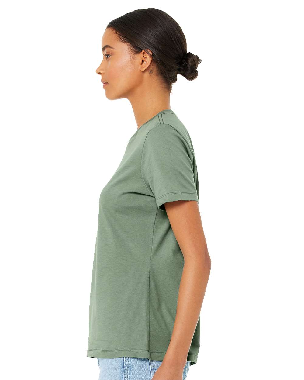 Women’s Relaxed Jersey Tee - OnModelSide - B86906663 - Sage