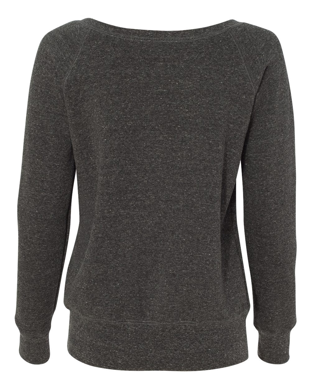 Women’s Sponge Fleece Wide Neck Sweatshirt - Back - B87306093 - Charcoal Black Triblend