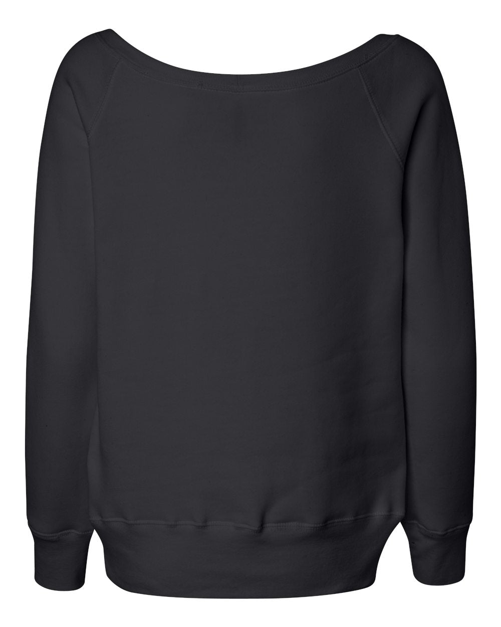 Women’s Sponge Fleece Wide Neck Sweatshirt - Back - B87306503 - Solid Black Triblend