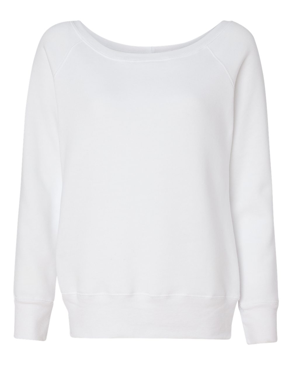 Women’s Sponge Fleece Wide Neck Sweatshirt - Front - B87306003 - Solid White Triblend