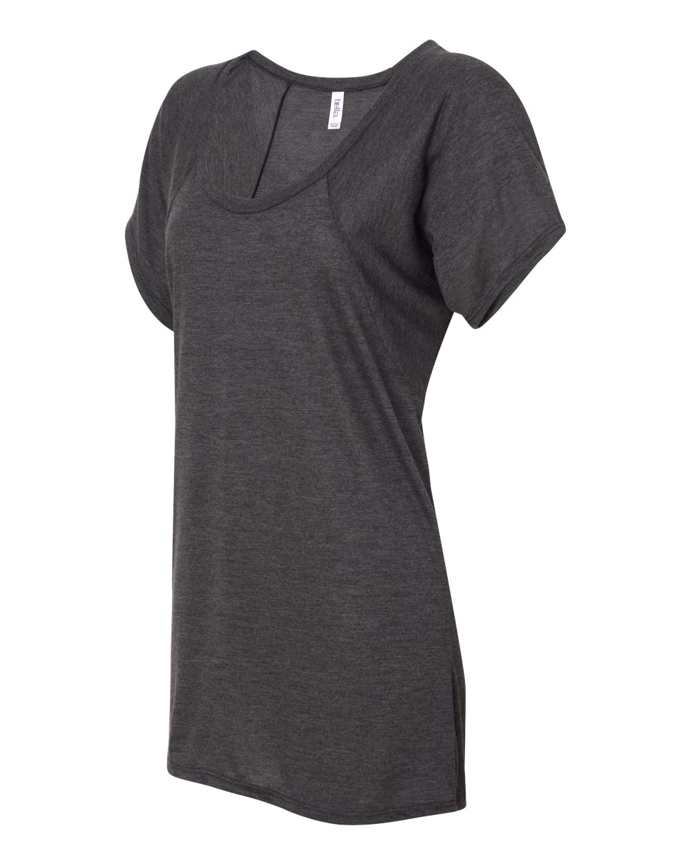 Women’s Flowy Raglan Tee - Side - B87506093 - Dark Grey Heather