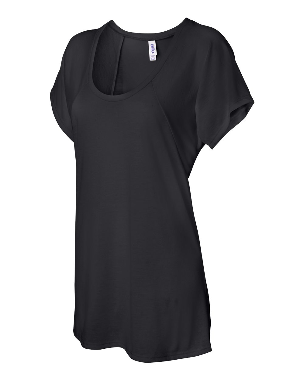 Women’s Flowy Raglan Tee - Side - B87506503 - Black