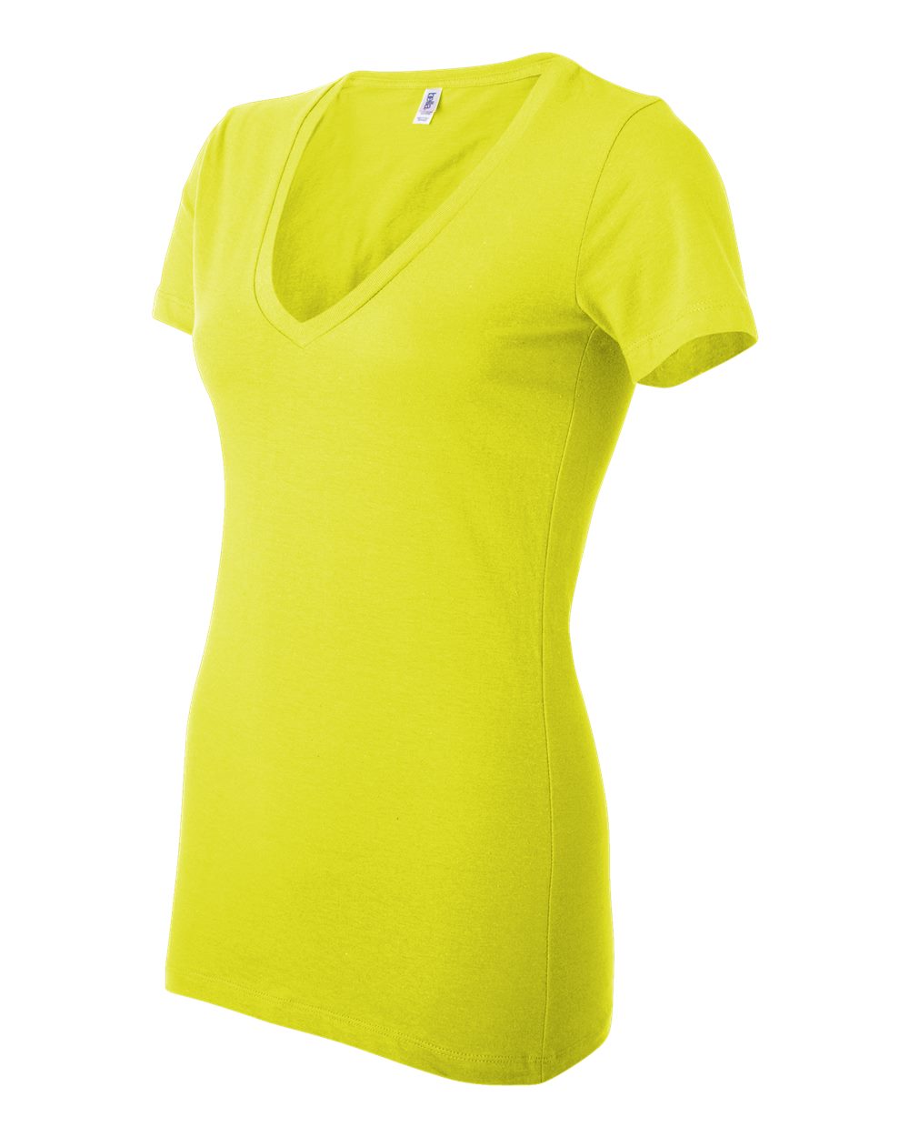 Women’s Jersey Deep V-Neck Tee - Side - B57306057 - Neon Yellow