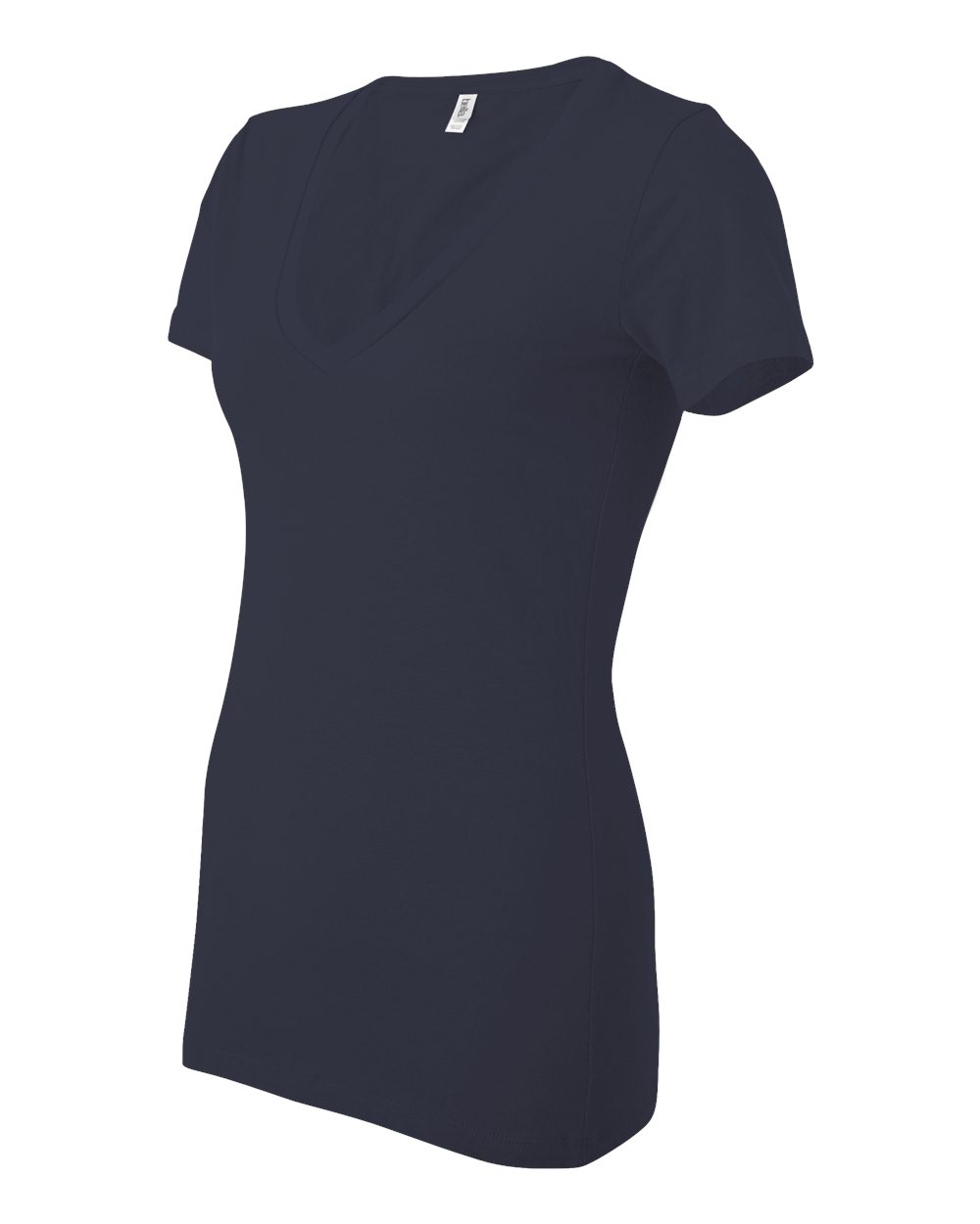 Women’s Jersey Deep V-Neck Tee - Side - B57306653 - Navy