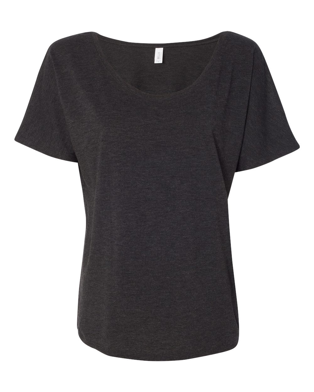 Women’s Slouchy Tee - Front - B80606103 - Charcoal Black Triblend