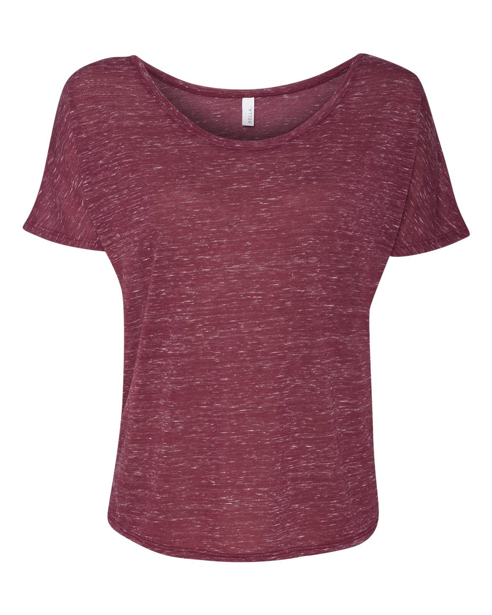 Women’s Slouchy Tee - Front - B80606533 - Maroon Marble