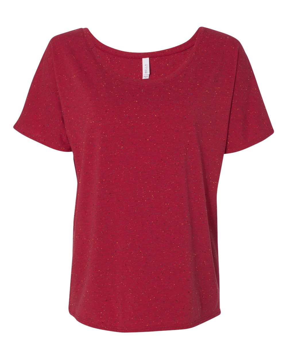 Women’s Slouchy Tee - Front - B80606693 - Red Speckled