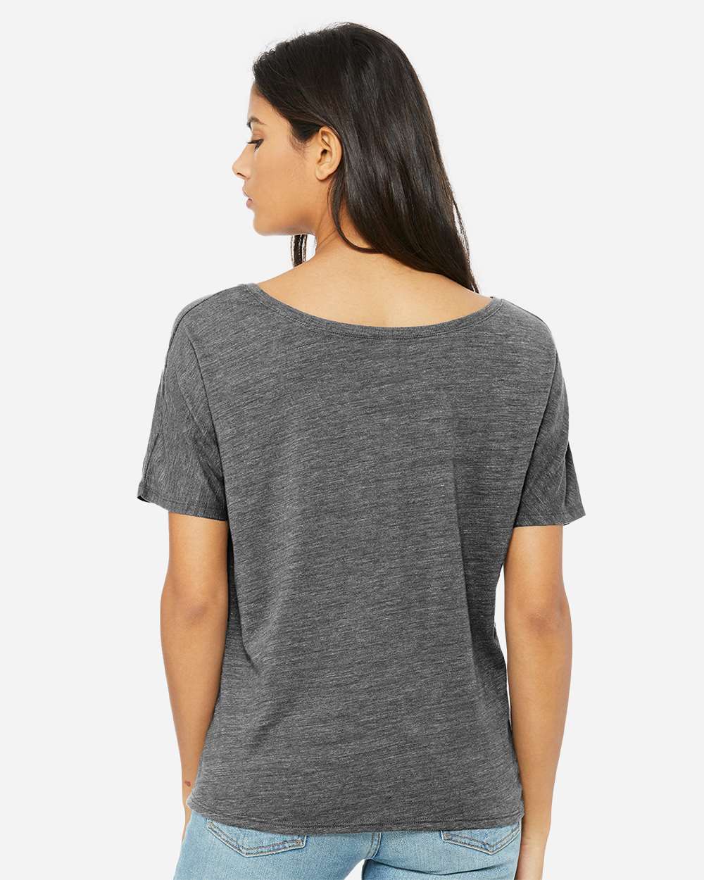 Women’s Slouchy Tee - OnModelBack - B80606133 - Asphalt Slub