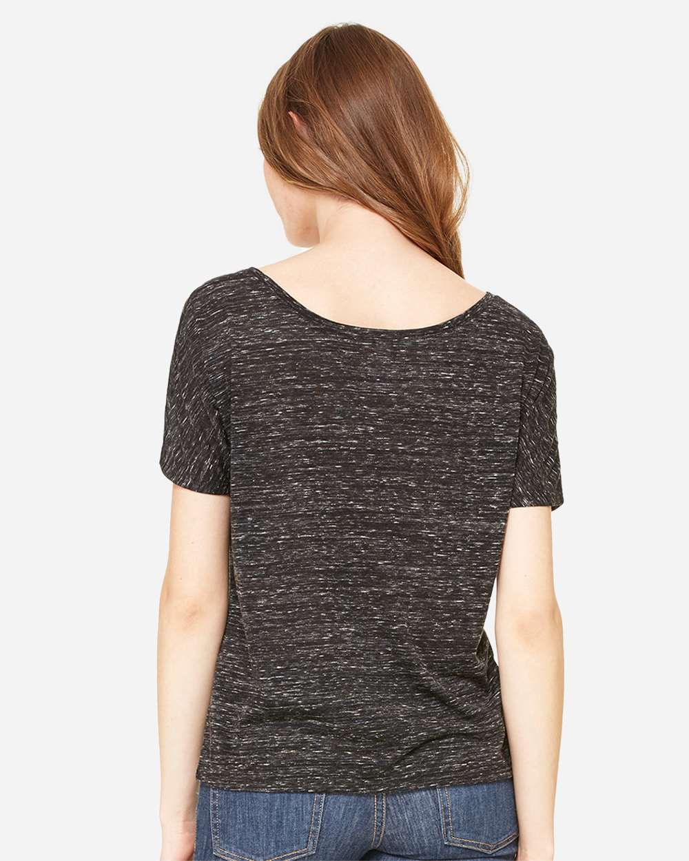Women’s Slouchy Tee - OnModelBack - B80606513 - Black Marble
