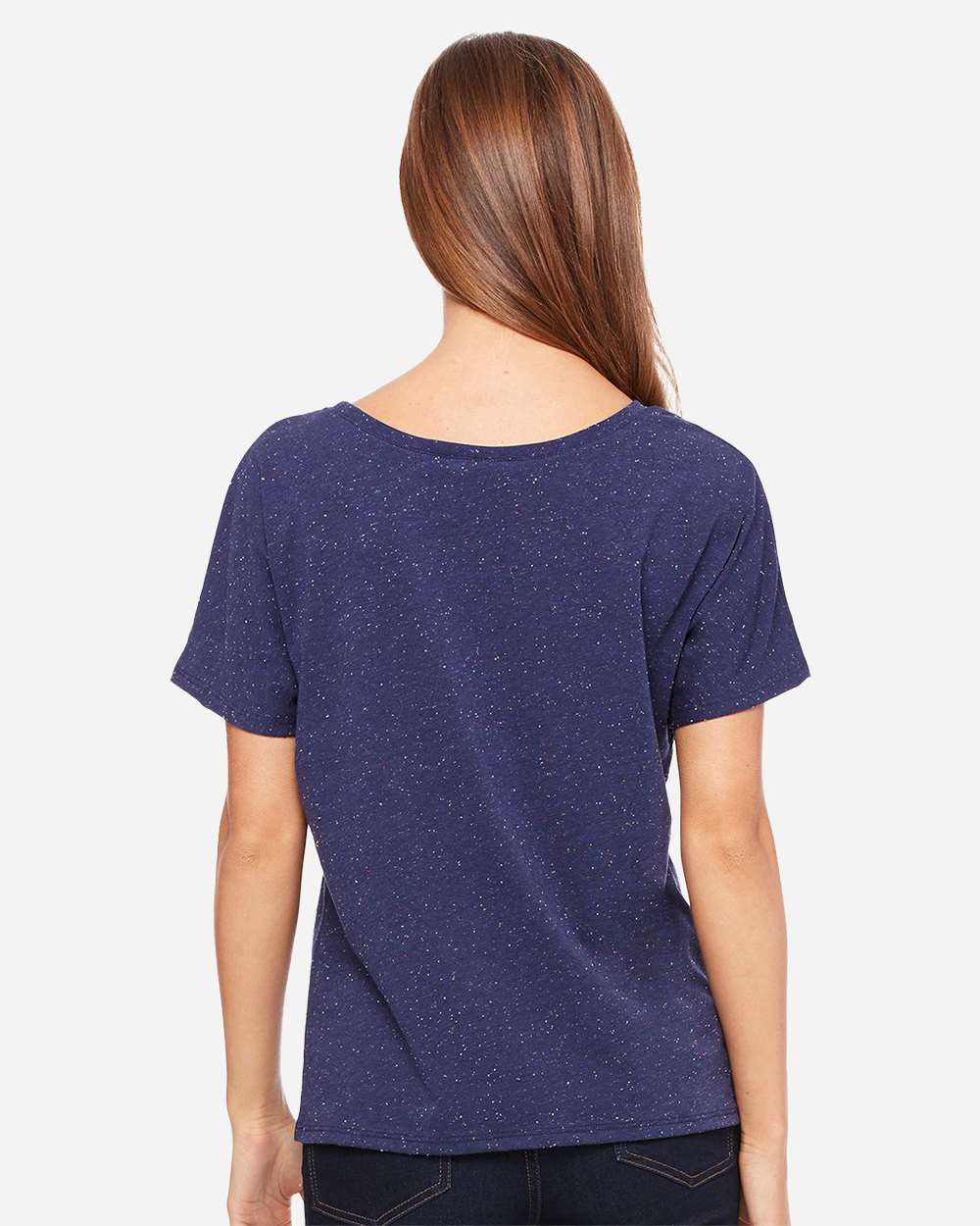 Women’s Slouchy Tee - OnModelBack - B80606633 - Navy Speckled