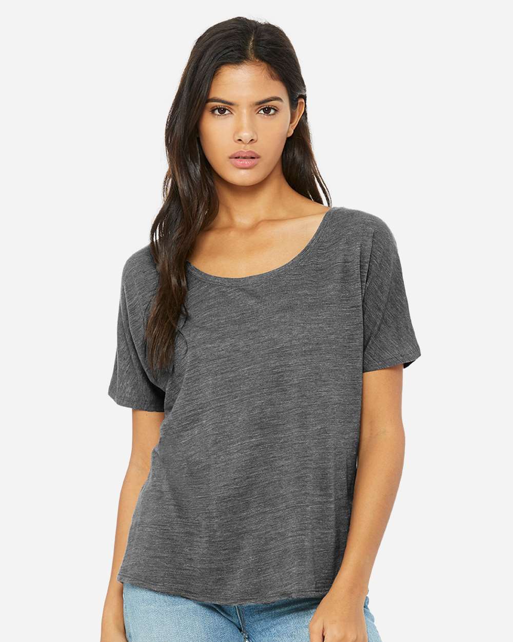 Women’s Slouchy Tee - OnModelFront - B80606133 - Asphalt Slub