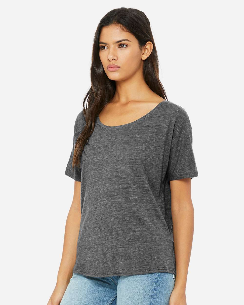 Women’s Slouchy Tee - OnModelSide - B80606133 - Asphalt Slub