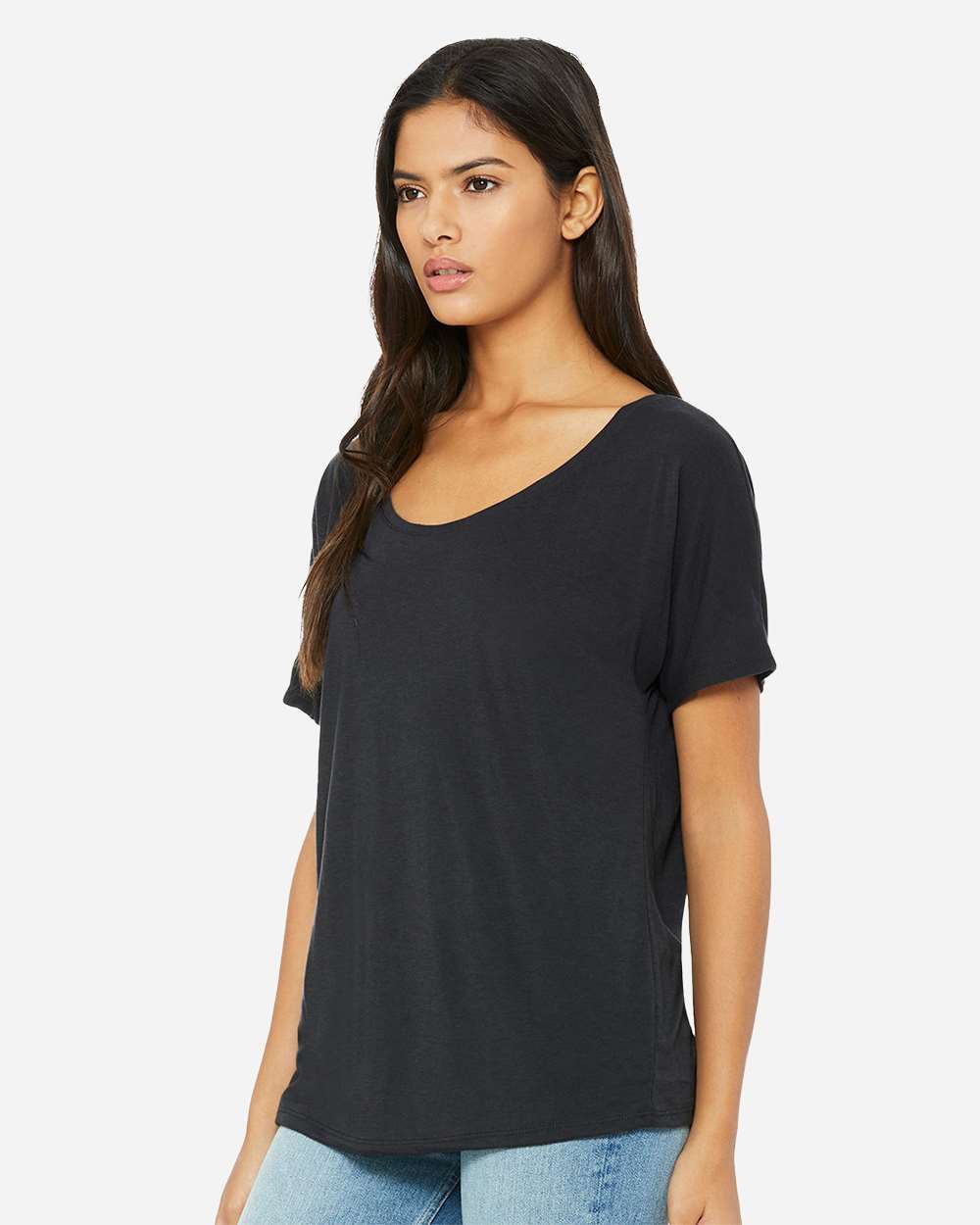 Women’s Slouchy Tee - OnModelSide - B80606203 - Dark Grey