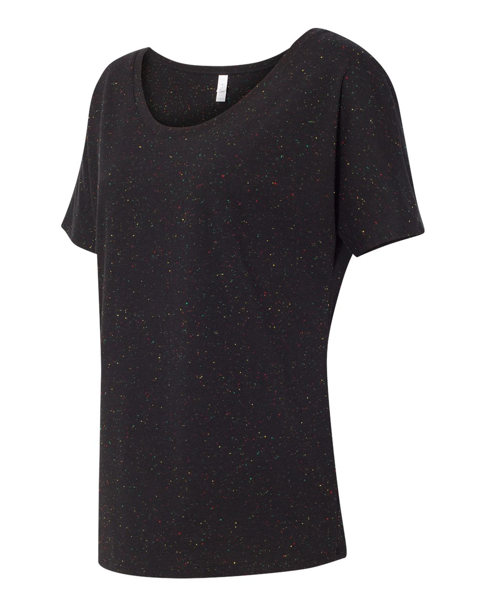 Women’s Slouchy Tee - Side - B80606453 - Black Speckled