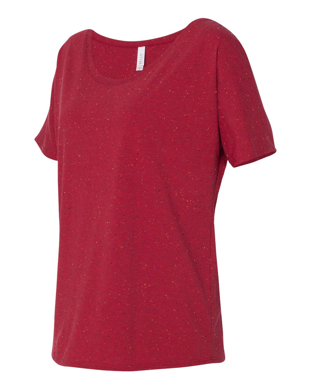 Women’s Slouchy Tee - Side - B80606693 - Red Speckled