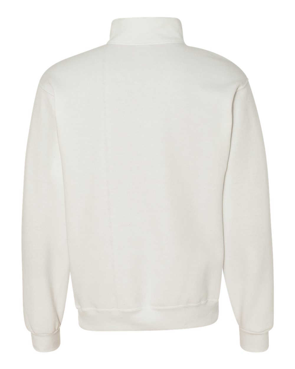 Unisex Nublend® Cadet Collar Quarter-Zip Sweatshirt - Back - B85735003 - White