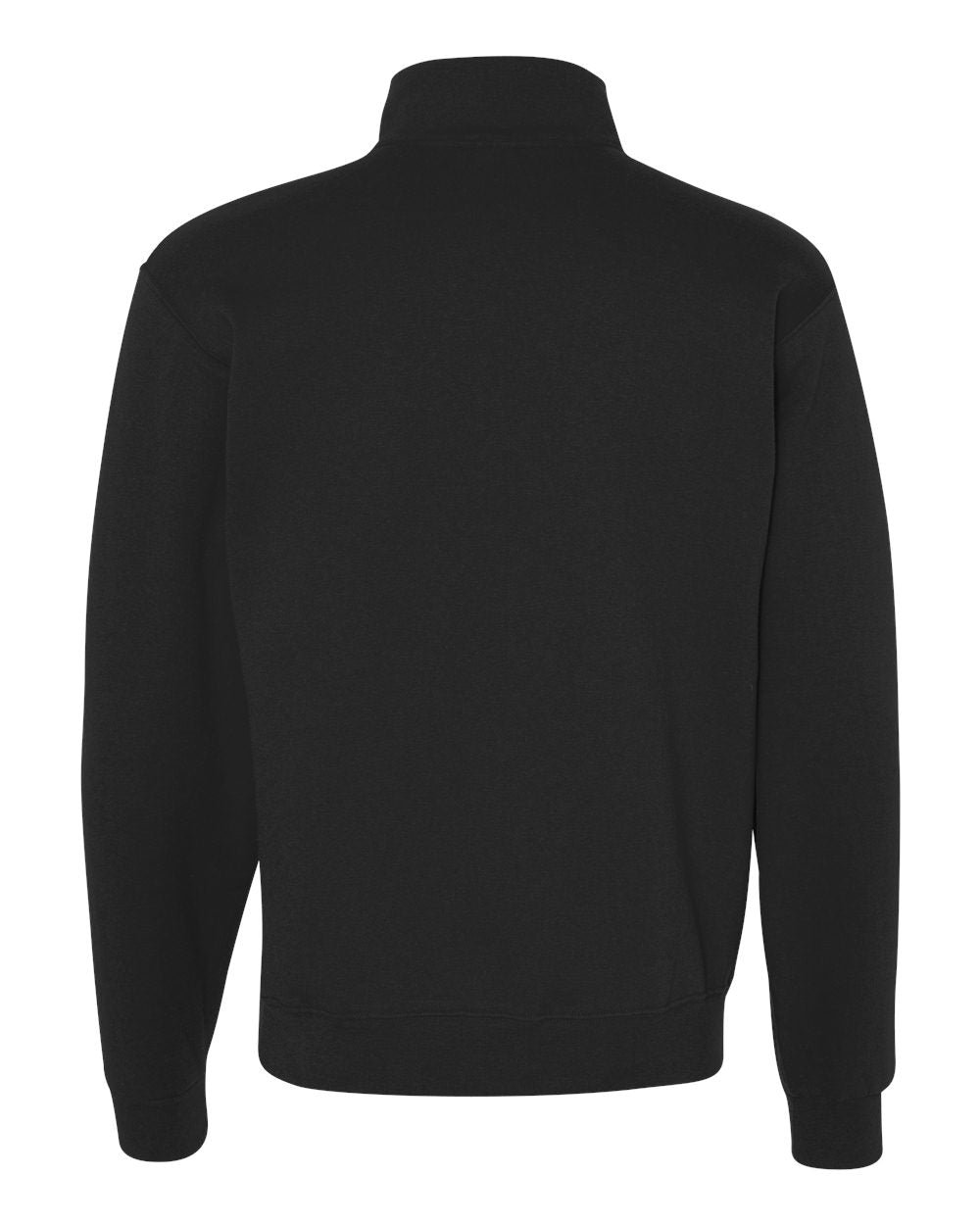 Unisex Nublend® Cadet Collar Quarter-Zip Sweatshirt - Back - B85735503 - Black