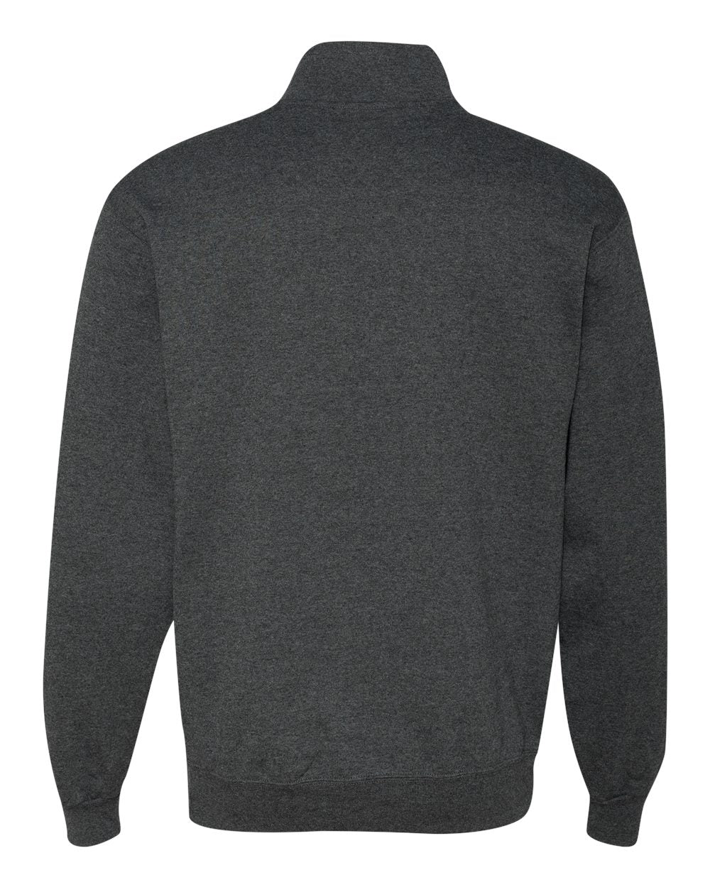 Unisex Nublend® Cadet Collar Quarter-Zip Sweatshirt - Back - B85735513 - Black Heather