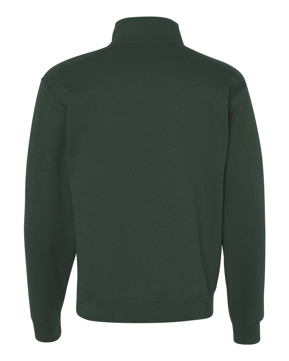 Unisex Nublend® Cadet Collar Quarter-Zip Sweatshirt - Back - B85735543 - Forest Green