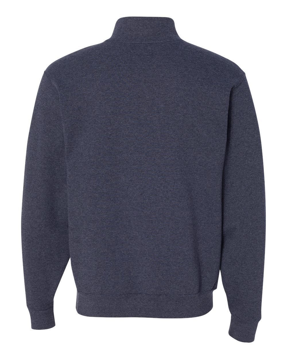 Unisex Nublend® Cadet Collar Quarter-Zip Sweatshirt - Back - B85735643 - Vintage Heather Navy
