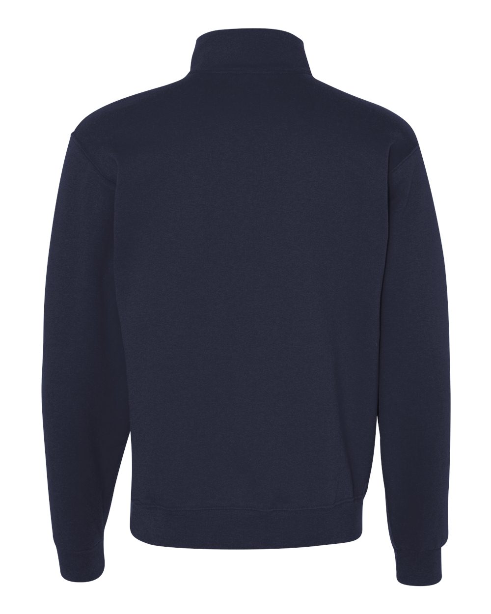Unisex Nublend® Cadet Collar Quarter-Zip Sweatshirt - Back - B85735653 - J. Navy