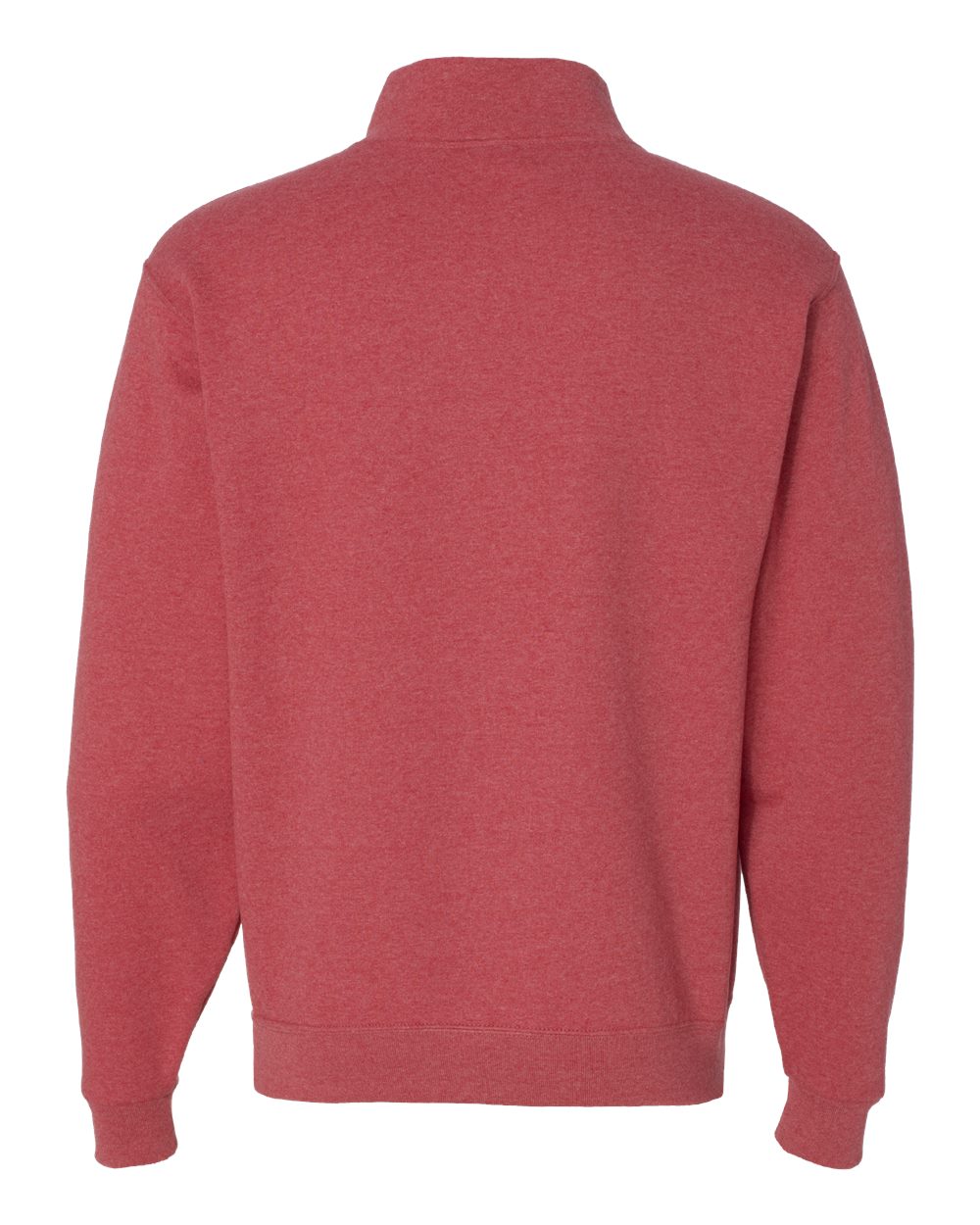 Unisex Nublend® Cadet Collar Quarter-Zip Sweatshirt - Back - B85735713 - Vintage Heather Red