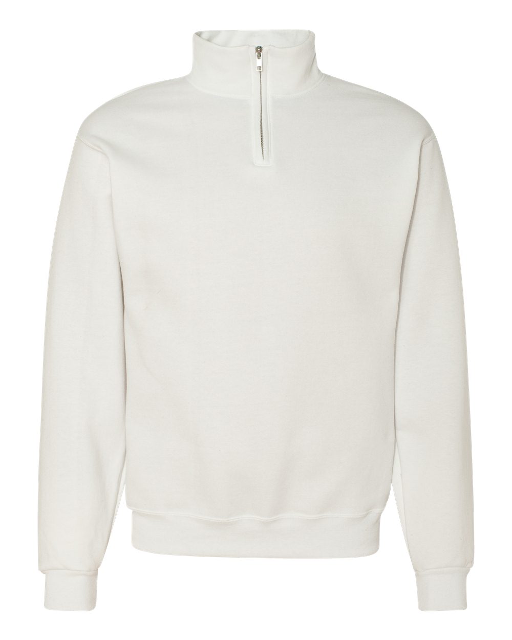 Unisex Nublend® Cadet Collar Quarter-Zip Sweatshirt - Front - B85735003 - White