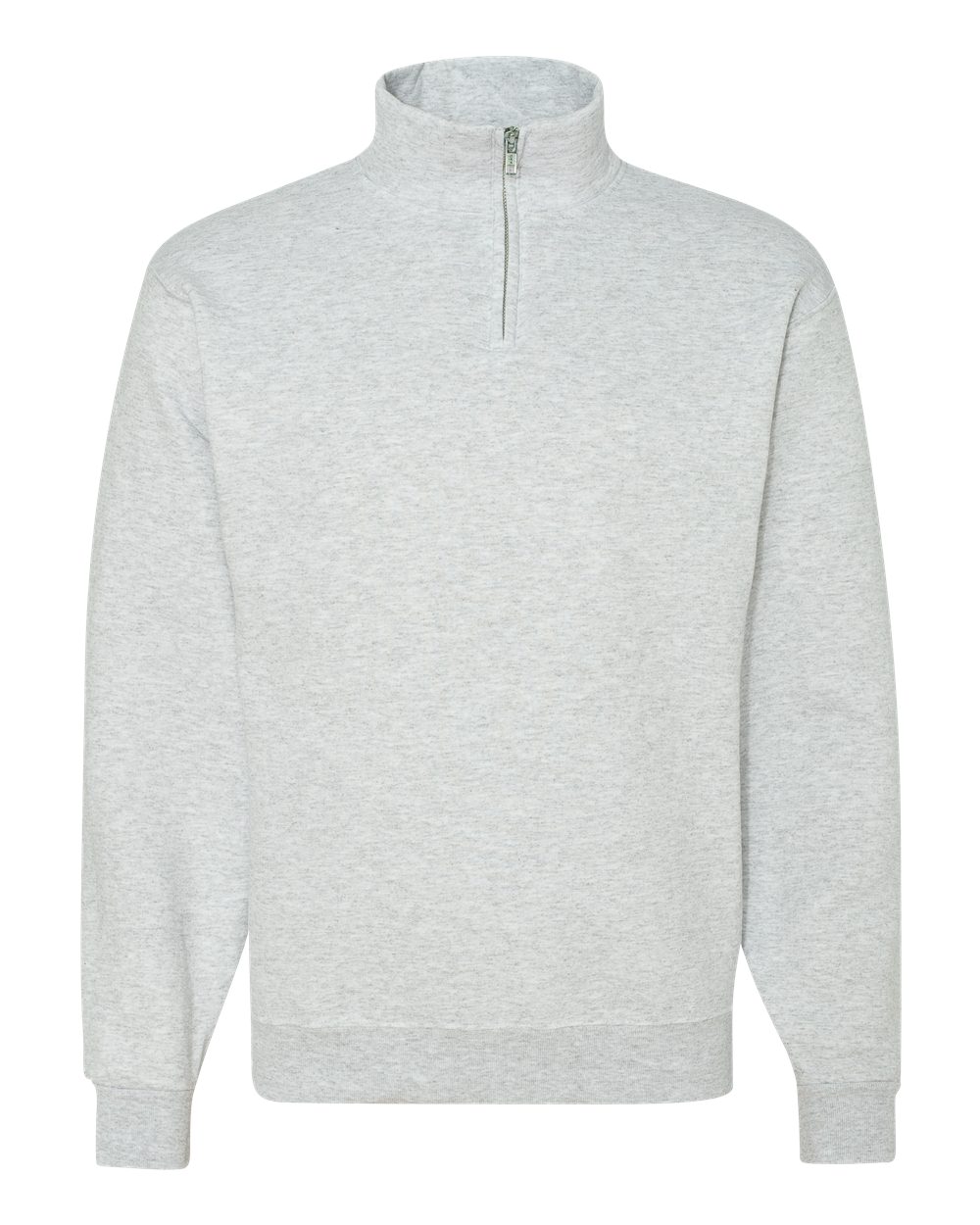 Unisex Nublend® Cadet Collar Quarter-Zip Sweatshirt - Front - B85735023 - Ash